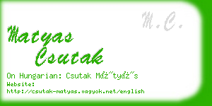 matyas csutak business card